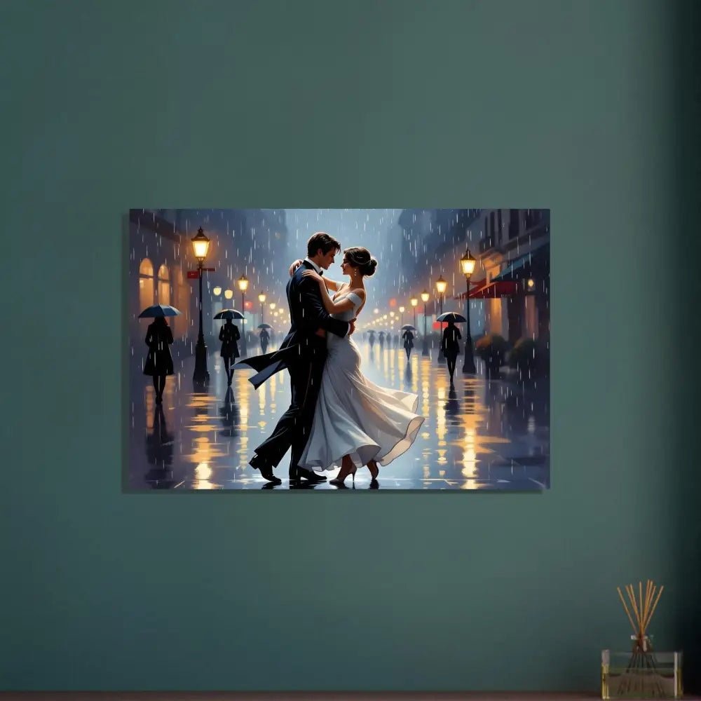 Romantic couple dancing in the rain on PixiOnyx Dreamy Dance Poster