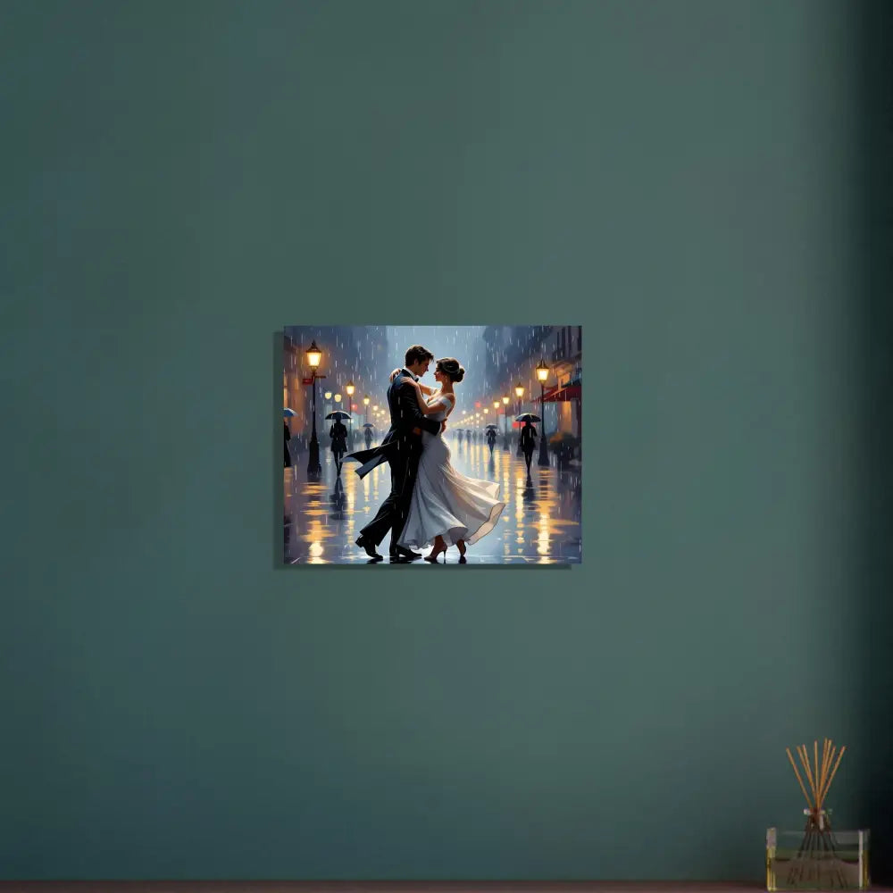 Romantic couple dancing in the rain on a PixiOnyx Dreamy Dance Print poster