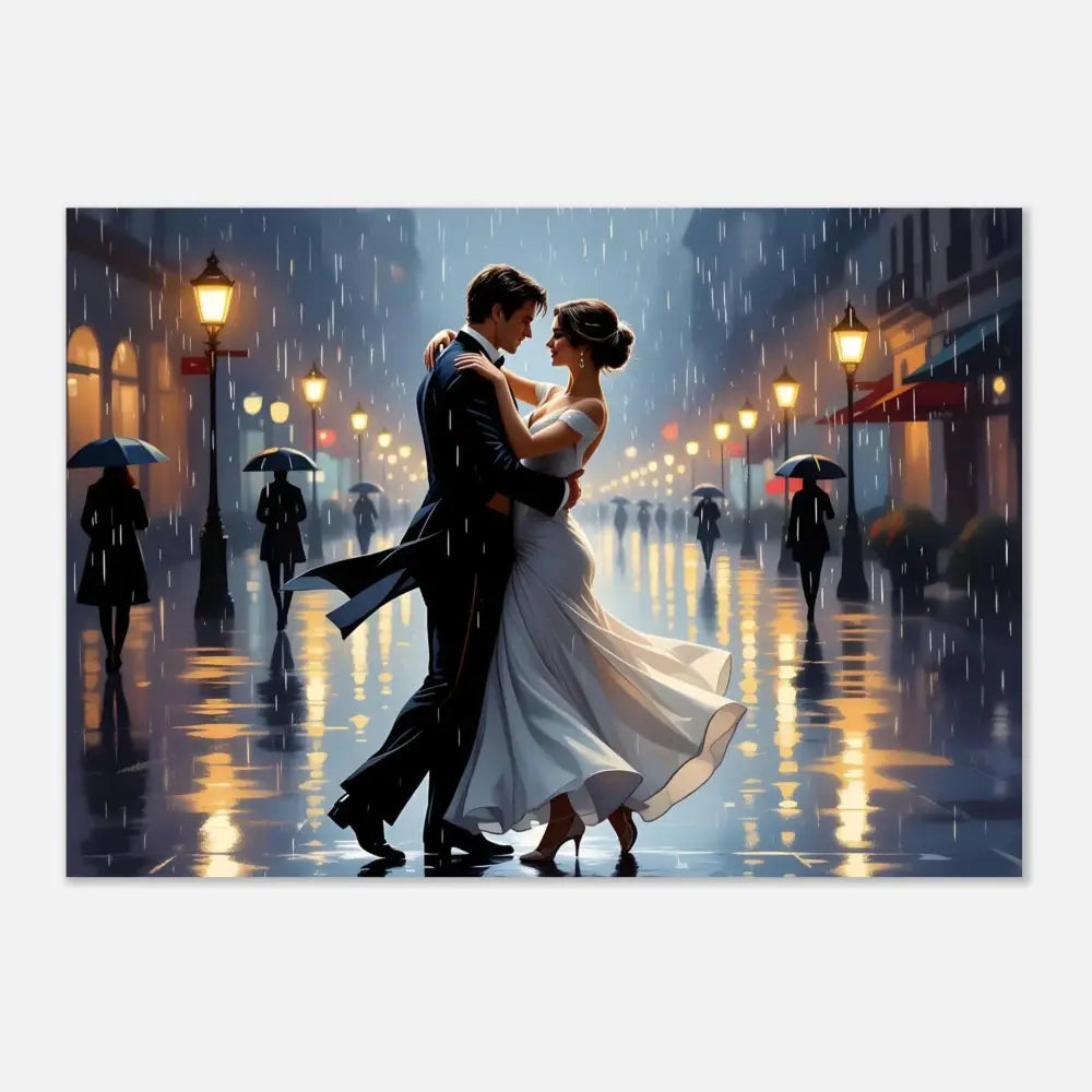 Romantic couple dancing in the rain for Fine Art Poster Waltz in the Rain PixiOnyx Dreamy Dance Print