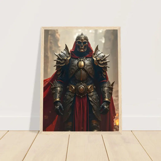 Framed armored knight artwork from Steel Oath Gothic Warrior Print by PixiOnyx