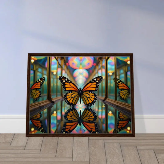Framed Butterfly Reflection Art on Canvas from PixiOnyx Gallery Illusion Nature Panel