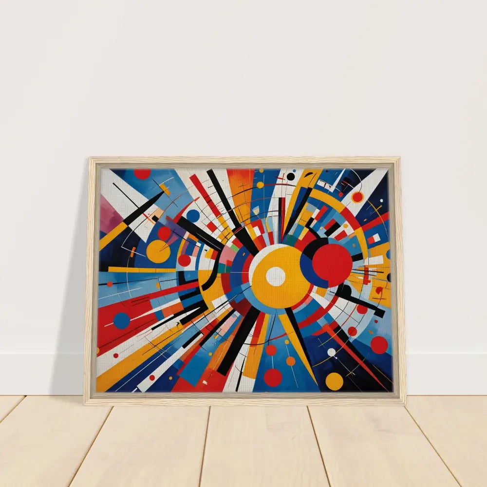 Framed abstract geometric art on canvas from PixiOnyx Celestial Motion collection