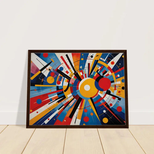 Framed abstract geometric art on Canvas titled Celestial Motion by PixiOnyx