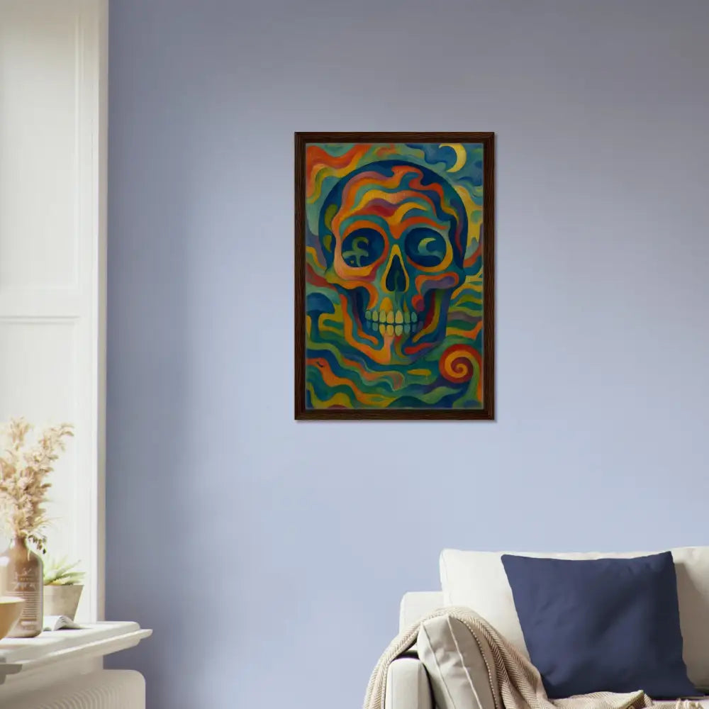 Framed Skull Painting from PixiOnyx Abstract Psychedelic Skull Wall Art Collection