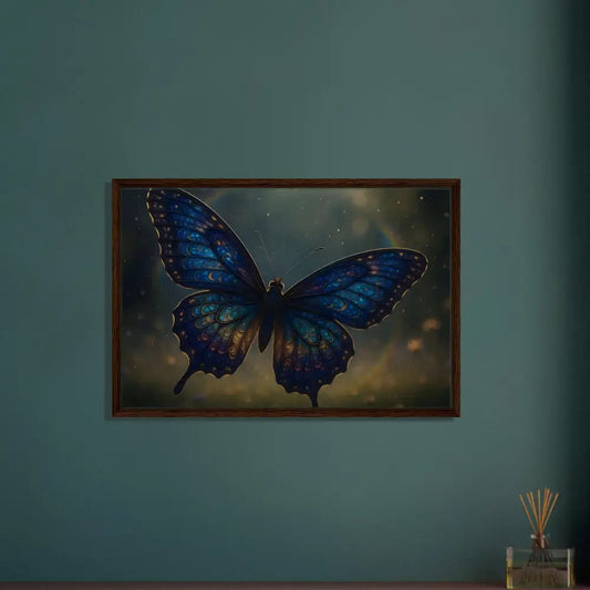 Framed Butterfly Artwork on Luminara Ascend PixiOnyx Flightlight Nature Canvas