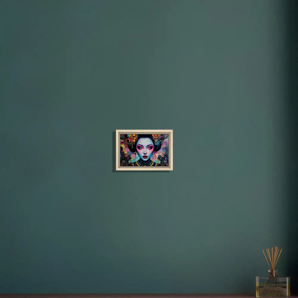 Framed Geisha Portrait Canvas artwork from PixiOnyx Urban Circuit Icon