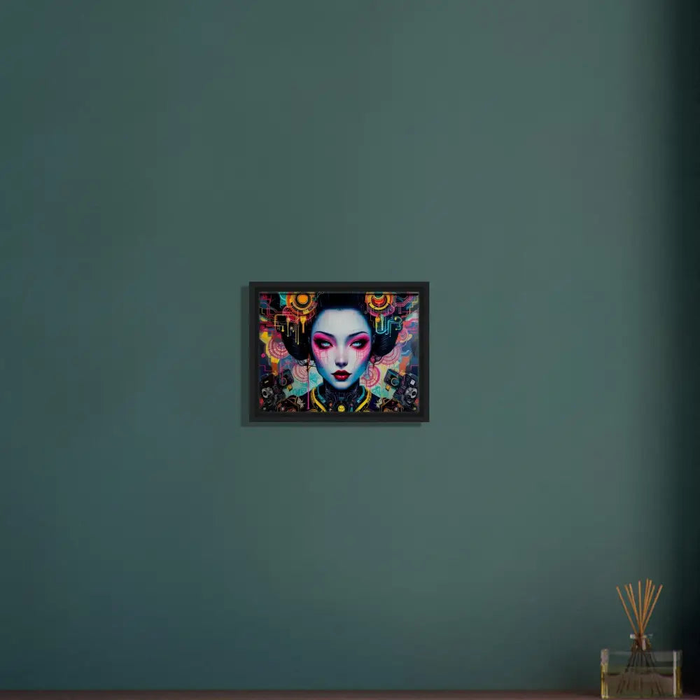 Framed Canvas of Mech Shrine Geisha from PixiOnyx Urban Circuit Icon collection