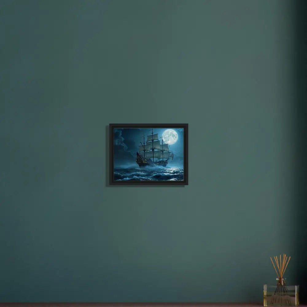 Framed ship at sea painting from PixiOnyx Luxe Nightscape Edition