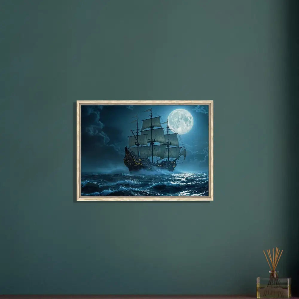 Framed ship painting from Moonlit Majesty PixiOnyx Luxe Nightscape Edition
