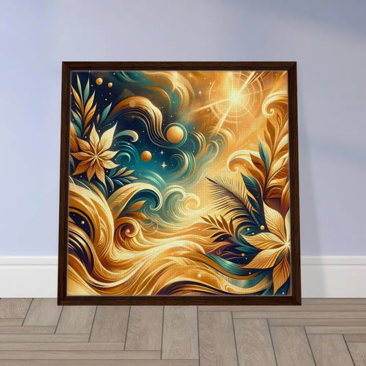 Framed abstract floral artwork on PixiOnyx Luxe Vision Frame Canvas