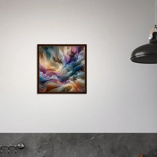 Framed abstract art featuring celestial and flux designs in Luxe Edition Canvas Print