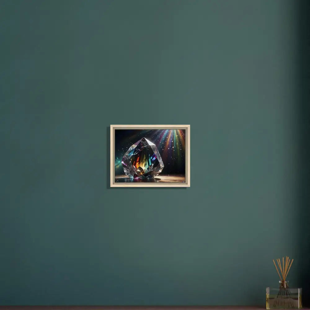 Framed crystal artwork displayed in PixiOnyx Luminous Luxe Framed Canvas Prismatic Splendor