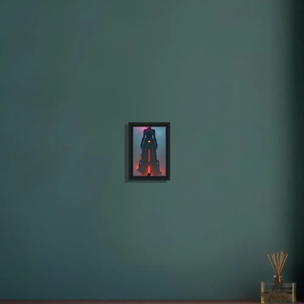 Framed futuristic figure art from PixiOnyx Techno-Myth Showcase showcasing sci-fi fairytale design
