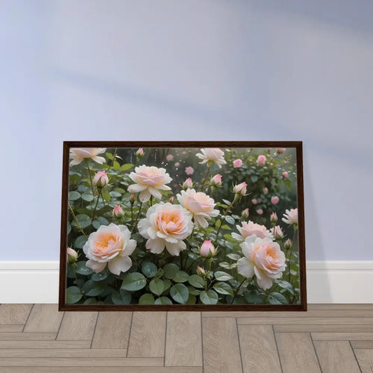 Framed Rose Garden print on Canvas in PixiOnyx Botanical Dreamscape Collection