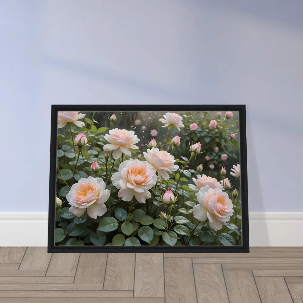 Framed Rose Garden Print on Canvas from PixiOnyx Botanical Dreamscape collection