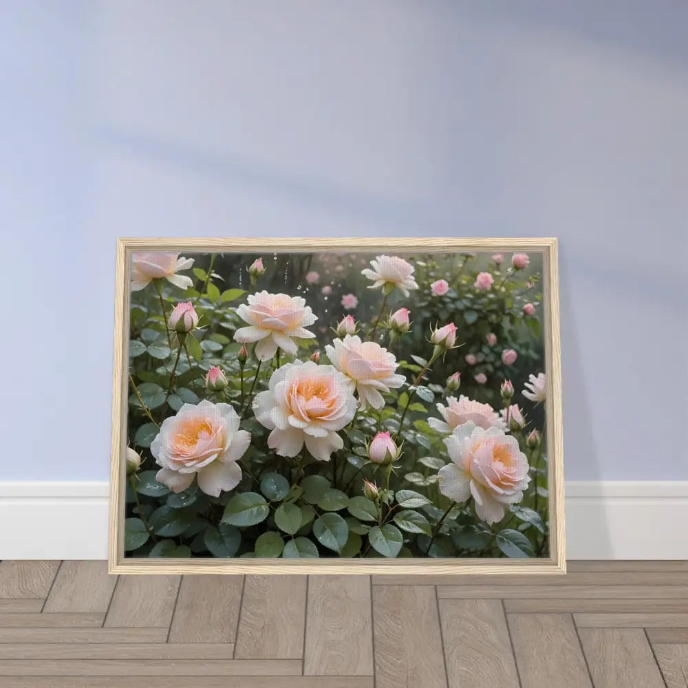 Framed Rose Garden Print on Canvas from PixiOnyx Botanical Dreamscape collection