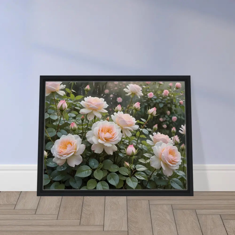 Framed rose garden print from PixiOnyx Botanical Dreamscape Canvas Artwork