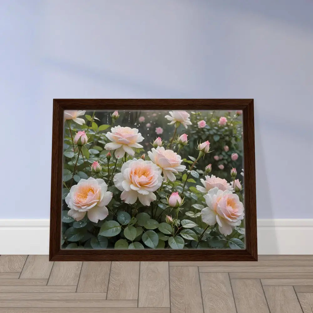 Framed Rose Garden print on Canvas from PixiOnyx Botanical Dreamscape collection
