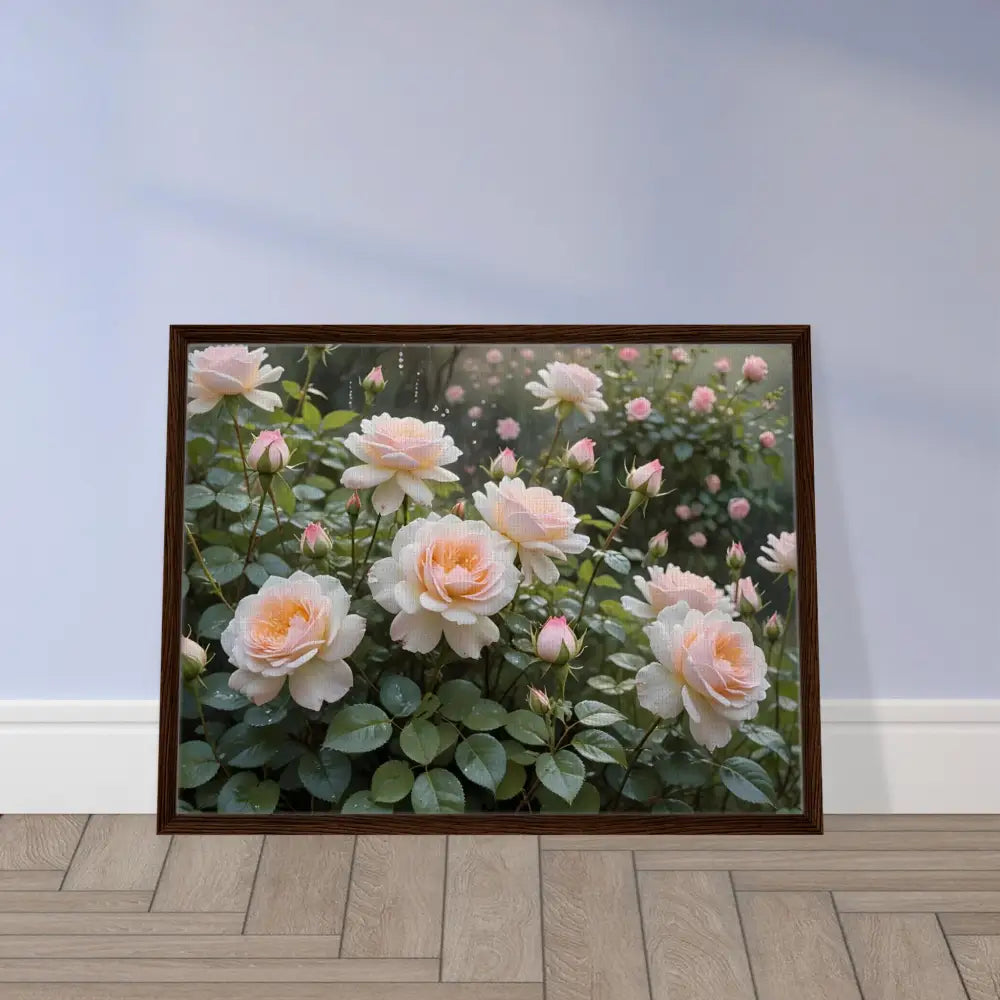 Framed rose garden print from PixiOnyx Botanical Dreamscape Canvas artwork