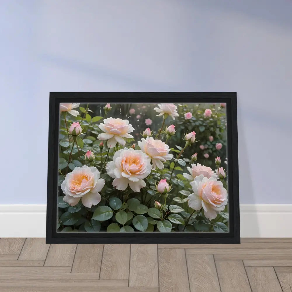 Framed rose garden print from PixiOnyx Botanical Dreamscape Canvas Wall Art