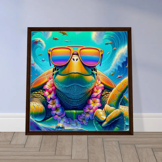 Framed turtle art from PixiOnyx Deluxe Drift Display titled Turtle-y Misunderstood Bro