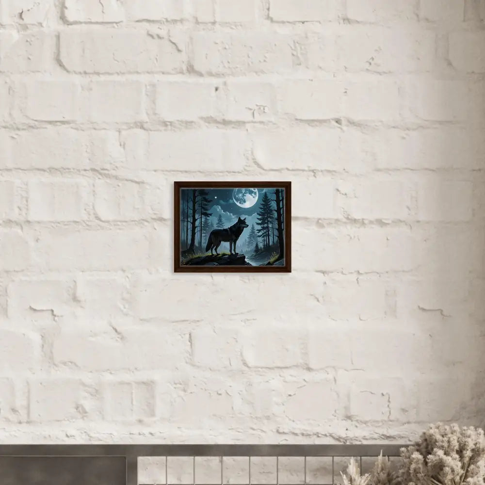 Framed Wolf Artwork from PixiOnyx Lunar Dreamscape Canvas collection