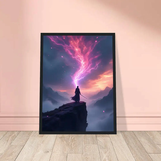Framed Cosmic Cliff Fantasy Art Print displayed in PixiOnyx Matte Print product