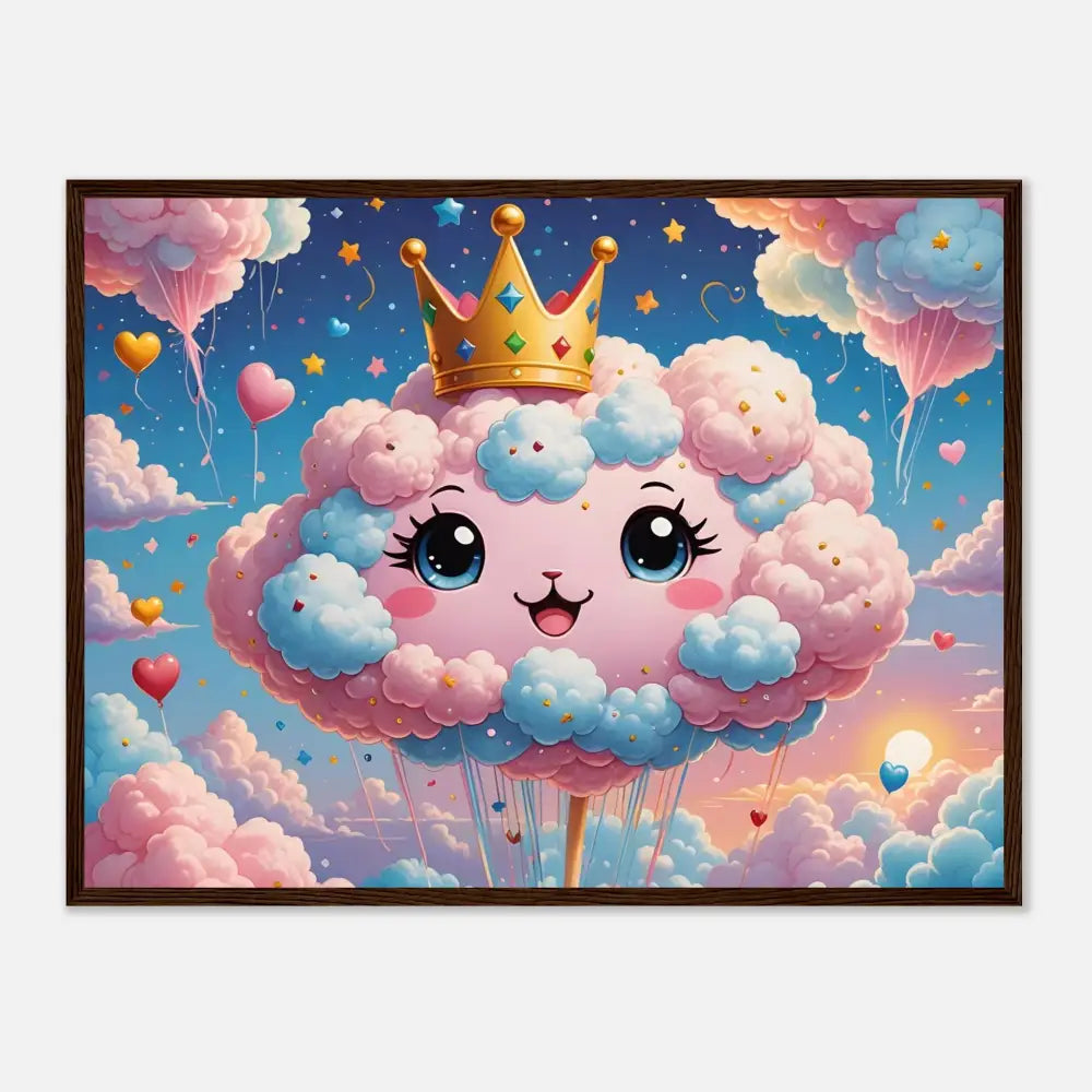 Framed cartoon cloud princess from Cotton Candy Majesty Poster Kawaii Cloud Queen