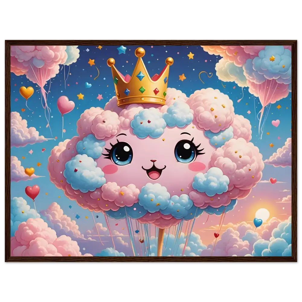 Cute cloud character with crown from PixiOnyx Cotton Candy Majesty Poster