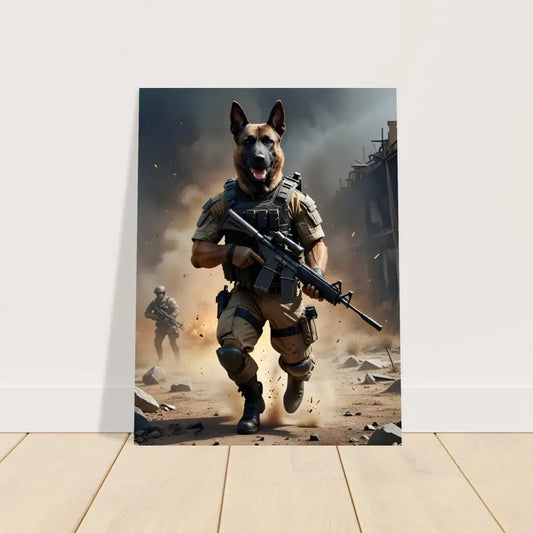 Dog soldier art print framed poster for Battlehound Vanguard PixiOnyx Urban Command