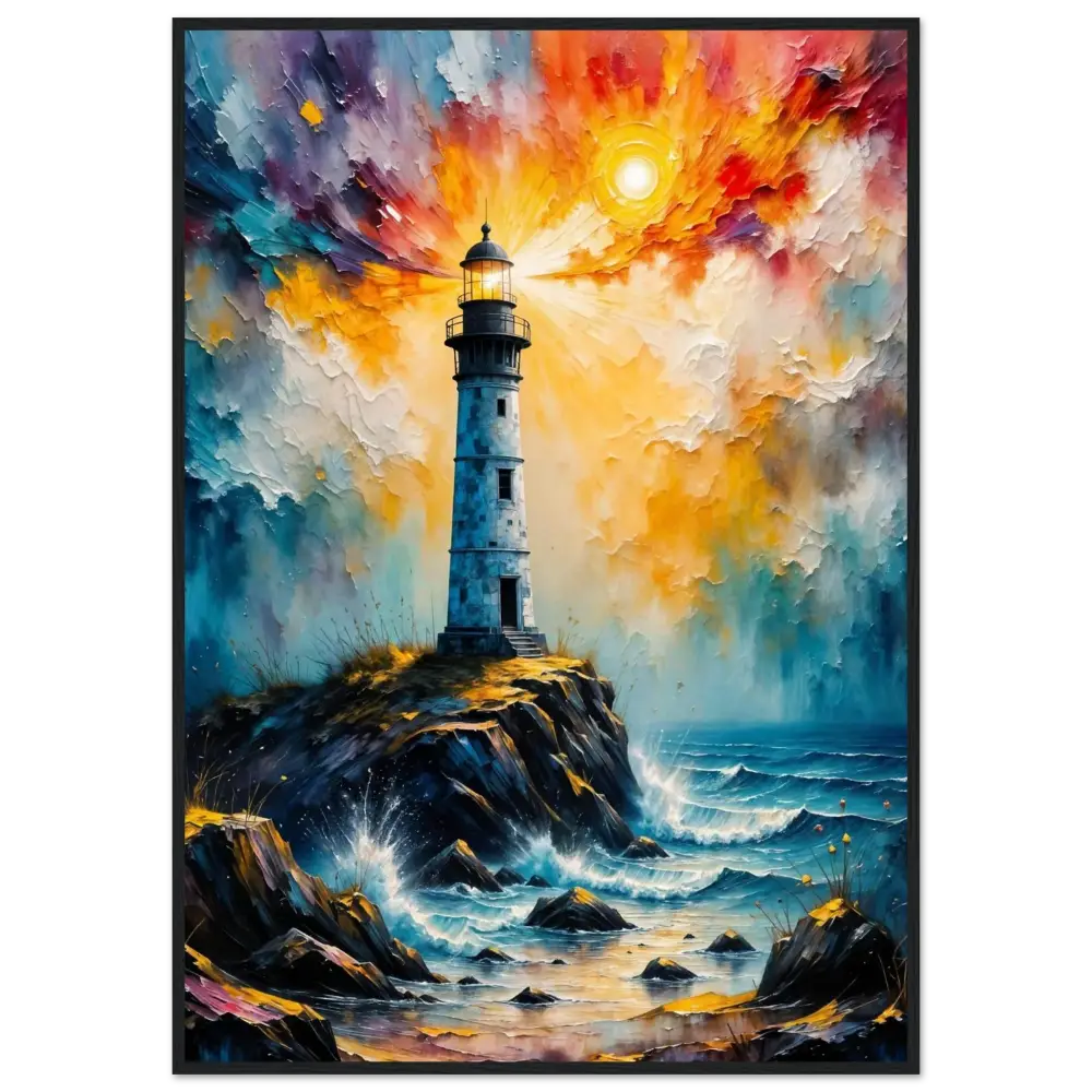 Lighthouse poster on museum-quality matte paper in a premium semi-hardwood frame with acrylite