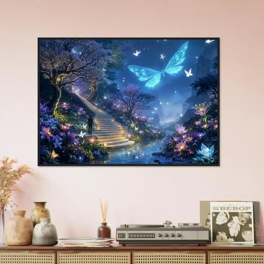 Framed fantasy art print of Biolumina The Valley Beyond poster by PixiOnyx