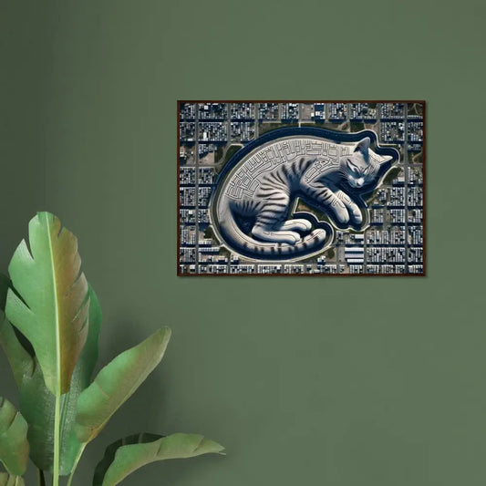 Framed Cat Maze Artwork on PixiOnyx Dreamcore Citynap Overlook Poster Display