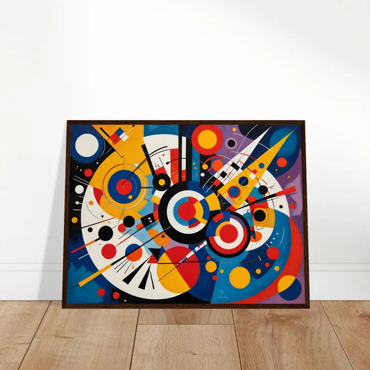 Framed abstract geometric painting for PixiOnyx Dynamic Balance Poster display