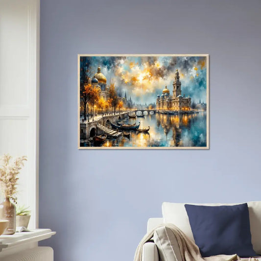 Framed masterpiece turns vibrant cityscape on archival matte paper with ultra-rich giclée colors
