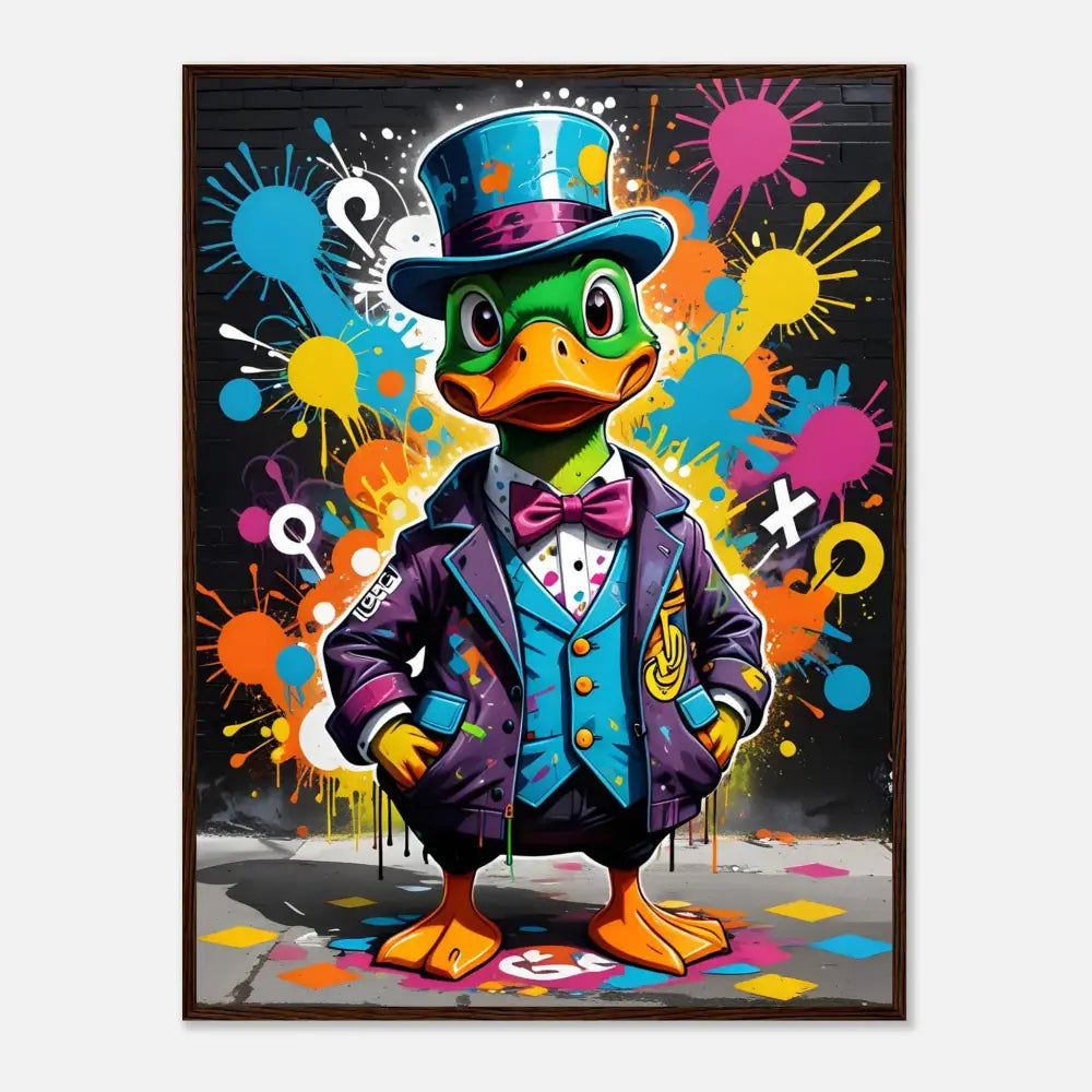 Framed cartoon duck in a suit from PixiOnyx Urban Dreamscape poster