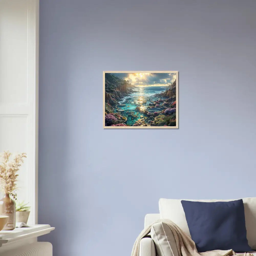 Framed coastal landscape art from Garden of the Tides PixiOnyx Coastal Reverie Edition