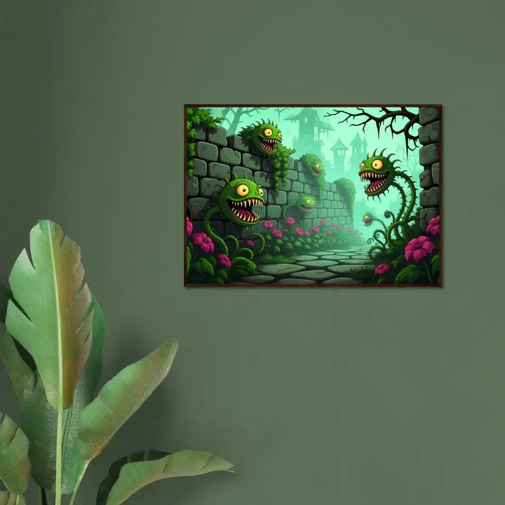 Framed Monster Plant Artwork from PixiOnyx Surreal Fantasy Nature collection