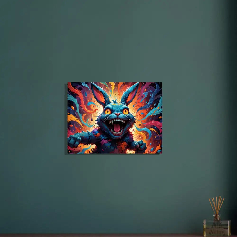 Colorful menacing rabbit artwork from PixiOnyx Chaos Frame Edition poster