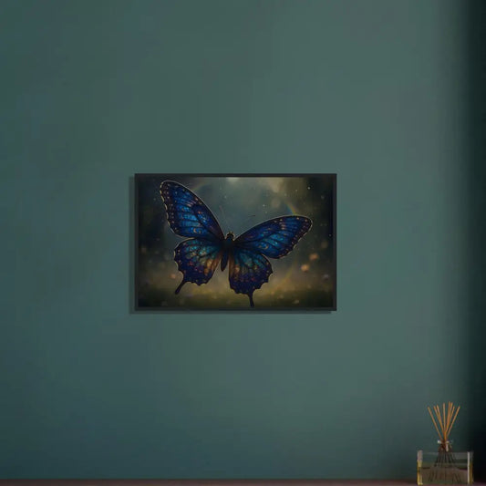 Framed butterfly artwork from Luminara Ascend PixiOnyx Winged Elegance of Nature poster