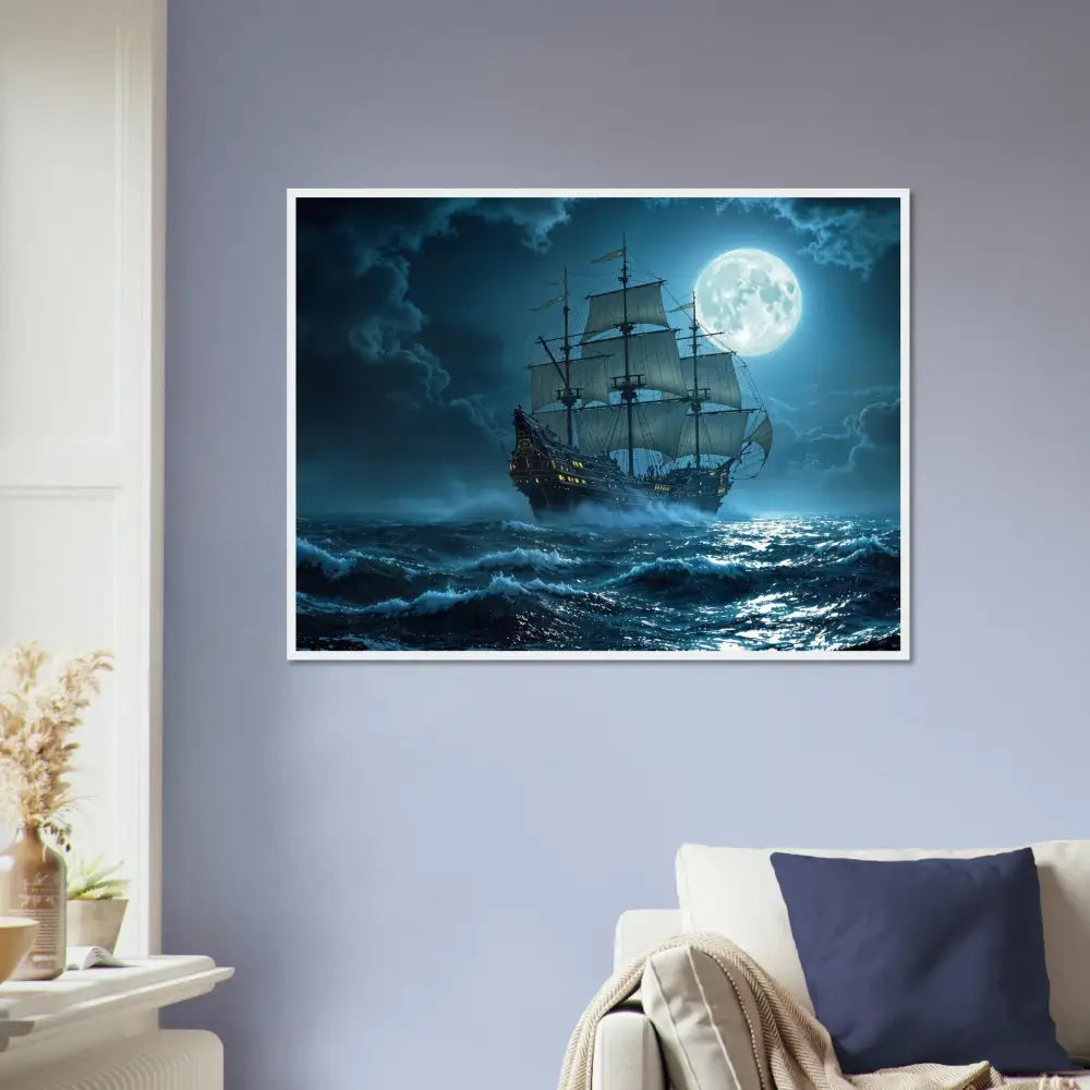 Framed ship painting from PixiOnyx Nautical Dreamscape product collection