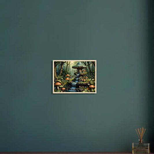 Framed Mushroom Forest Artwork displayed in PixiOnyx Mystical Wall Accent Poster