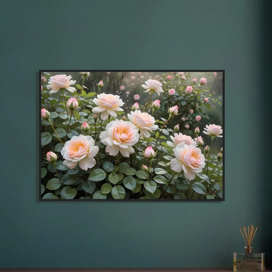 Framed Rose Garden Artwork from PixiOnyx Botanical Dreamscape poster collection