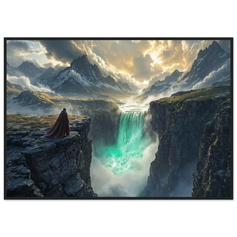 Framed fantasy landscape poster from PixiOnyx Alpine Reverie Edition