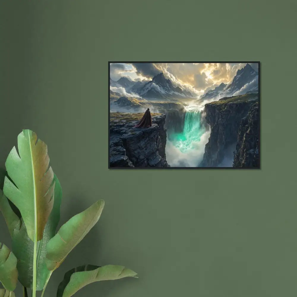 Framed fantasy landscape art from PixiOnyx Alpine Reverie Edition poster