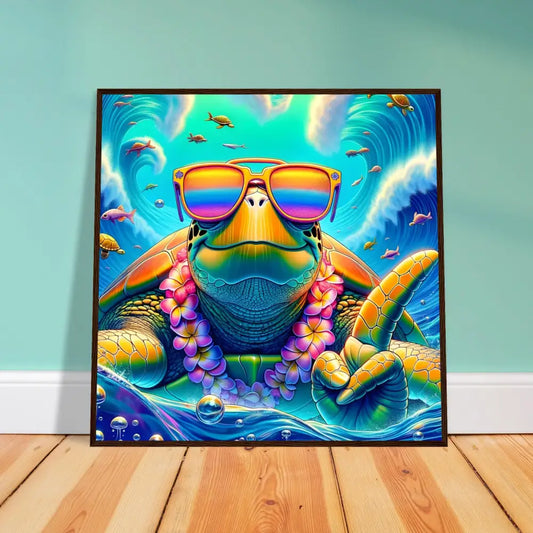Framed turtle art from Turtle-y Misunderstood Bro wall poster by PixiOnyx