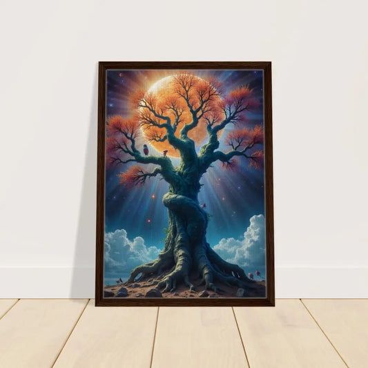 Framed Tree of Life art on Cosmic Roots Canvas wall art by PixiOnyx Fantasy