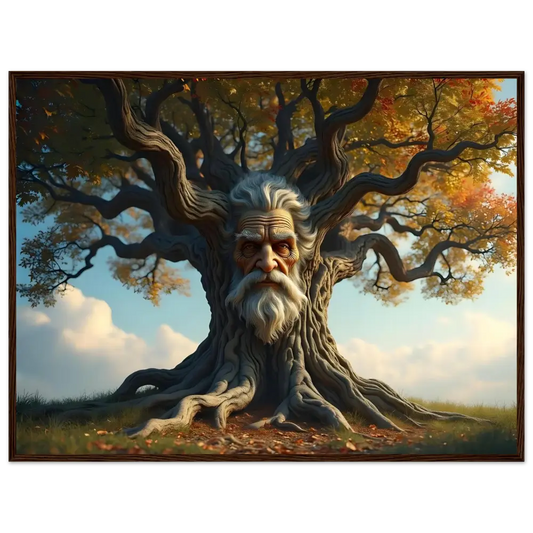 Framed Treeface Art The Wisdomroot Sentinel PixiOnyx Matte Poster featuring tree with old man’s face