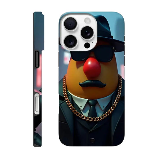 Phone case featuring Mr. Potato Head gangster design for iPhone from PixiOnyx