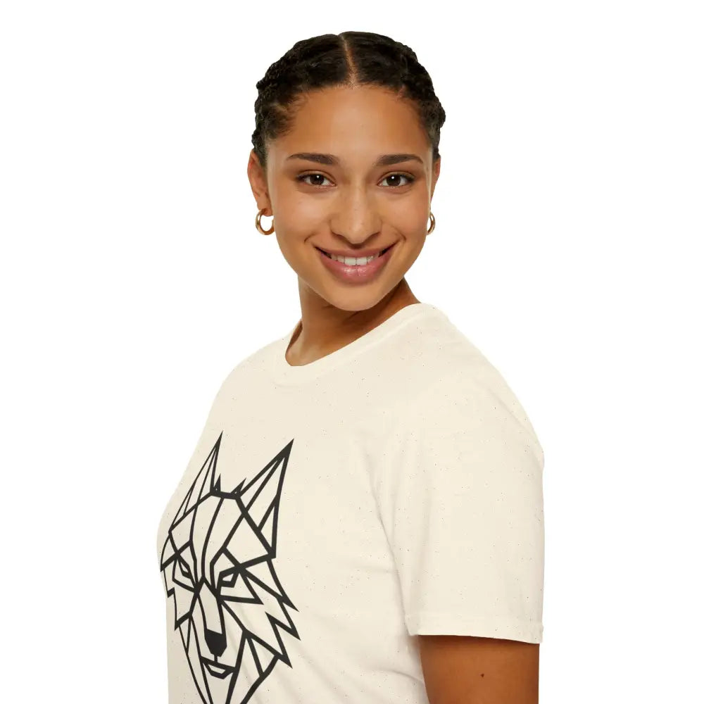 Geometric Wolf T Shirt | Unisex Softstyle Tee Lover Gift Nature Apparel Animal Fashion Unique Graphic